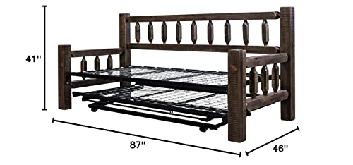Montana Woodworks Homestead Collection Day Bed with Pop Up Trundle Bed, Stain & Lacquer Finish
