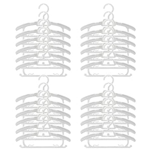 BESSLEE 24 Pack Adjustable Baby Clothes Hangers for Closet, Stackable Heavy Duty Plastic Hanger for Infant Newborn Toddler Kid, Expandable for Pants Shirts Coats Jackets, 11”-14” Neutral White