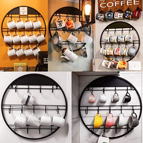 AJART Coffee Mug Rack (22.8"/13 Hooks) Large Organizers and Storage Coffee Mug Holder Wall Mounted