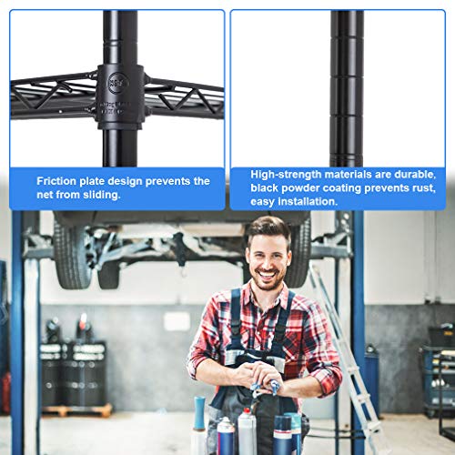 BestOffice NSF Wire Shelving Unit 6-Shelf Large Storage Shelves Heavy Duty Metal Wire Rack Shelving Height Adjustable Commercial Grade Utility Steel Storage Rack Casters 6000LB Capacity-18x48x72,Black