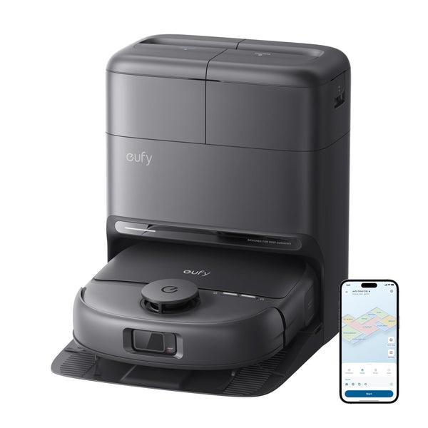 eufy C28 Robot Vacuum and Mop for Pet Hair, 15,000 Pa Suction, HydroJet™ Self-Cleaning Roller Mop with 540RPM, Zero-Tangle Design, Auto Mop Washing&Drying, Self-Emptying&Refilling