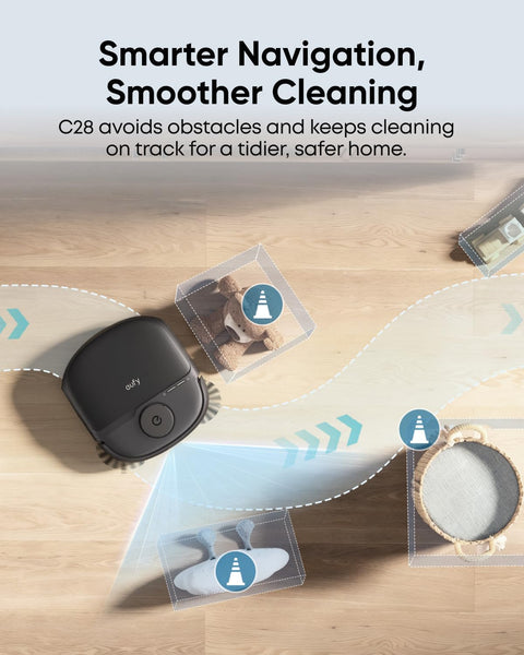 eufy C28 Robot Vacuum and Mop for Pet Hair, 15,000 Pa Suction, HydroJet™ Self-Cleaning Roller Mop with 540RPM, Zero-Tangle Design, Auto Mop Washing&Drying, Self-Emptying&Refilling