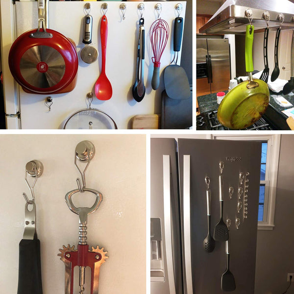 E BAVITE Swivel Swing Magnetic Hooks 60LB,10 Pack Strong Neodymium Magnet Hook for Magnets Surfaces 67.5mm(2.66in)