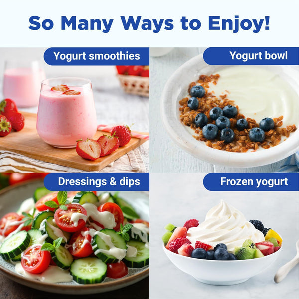 Ultimate Probiotic Yogurt Maker with Adjustable Time & Temp Control - Make Trillions of Live Probiotics with Two 1-Quart Containers for Larger Batches - Greek Yogurt Maker - ULTIMATE LIFETIME WARRANTY