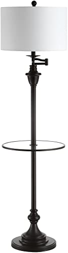 JONATHAN Y JYL3055C Cora 60" Metal/Glass LED Side Table and Floor Lamp Contemporary,Transitional for Bedrooms, Living Room, Office, Reading, Oil Rubbed Bronze, Oil-Rubbed Bronze