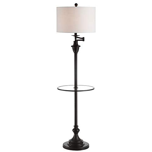 JONATHAN Y JYL3055C Cora 60" Metal/Glass LED Side Table and Floor Lamp Contemporary,Transitional for Bedrooms, Living Room, Office, Reading, Oil Rubbed Bronze, Oil-Rubbed Bronze
