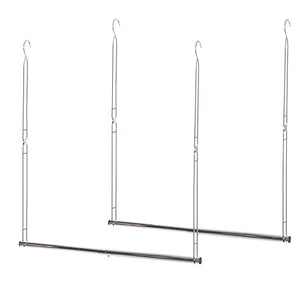 STORAGE MANIAC 2-Pack Hanging Closet Rod, Adjustable Width and Height, Space-Saving Clothes Hanging Bar, Chrome