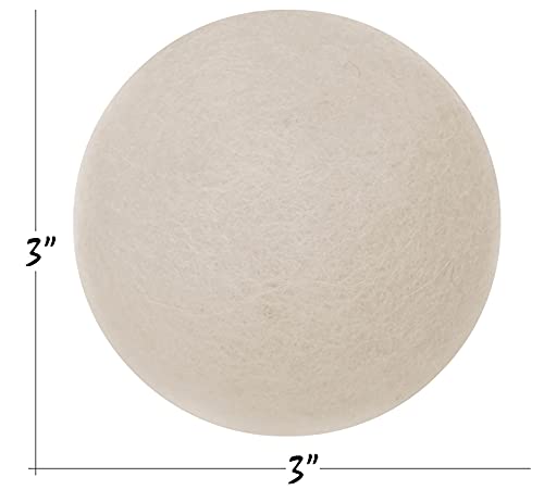 Wool Dryer Balls - Natural Fabric Softener, Reusable, Reduces Clothing Wrinkles and Saves Drying Time. The Large Dryer Ball is a Better Alternative to Plastic Balls and Liquid Softener. (Pack of 6)