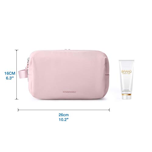 Toiletry Bag for Women, BAGSMART Travel Toiletry Organizer Dopp Kit Water-resistant Shaving Bag for Toiletries Accessories, Pink