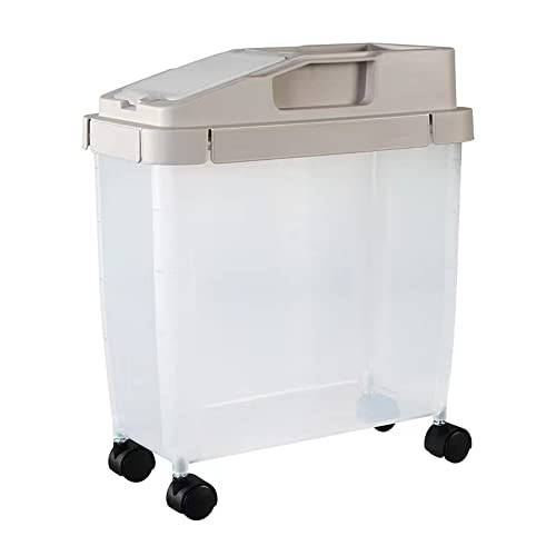 20Lb Airtight Rice Storage Container with Wheels, Dry Food Cereal