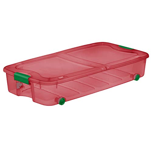 4-Pack Under Bed Plastic Storage Bin Unit Boxes Are Containers For