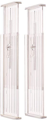 iDesign Linus Plastic Adjustable Deep In Drawer Dividers for Storage, Organization, Utensils, Kitchen, Dresser, Desk, Bathroom Drawers, Set of 2, Includes 4 Pieces, Clear