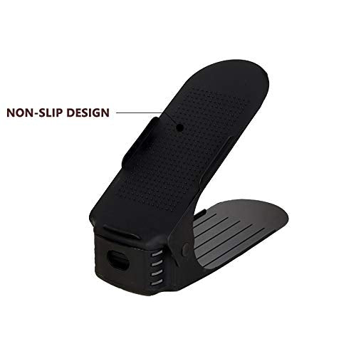 PENGKE Shoe Slots Space Saver,Shoe Slot Space Saver,Shoe Slots Organizer,Shoe Organizer Space Saver,Shoe Stacker,Easy Shoe Organizer,Black Pack of 10