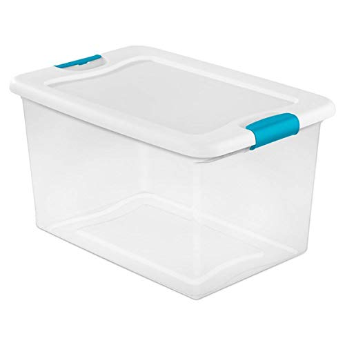 Sterilite 64 Quart Clear Storage Tote W/Lid, 23-3/4x16x13-1/2 - Lot of 6