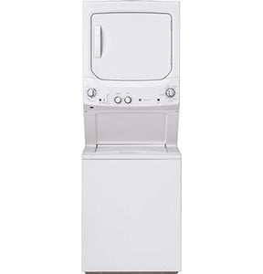 GE GUD27ESSMWW Unitized Spacemaker 3.8 Washer with Stainless Steel Basket and 5.9 Cu. Ft. Capacity Electric Dryer, White