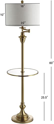 JONATHAN Y JYL3055C Cora 60" Metal/Glass LED Side Table and Floor Lamp Contemporary,Transitional for Bedrooms, Living Room, Office, Reading, Oil Rubbed Bronze, Oil-Rubbed Bronze