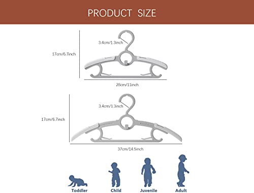 Gencuoir Baby Nursery Closet Hangers, Ultra Thin Non-Slip and Extendable Laundry Infant Pant Hanger for Newborn Clothes 20pcs11-14" Adjustable Children Coat Hanger for Girl Boy Toddler Kids Child