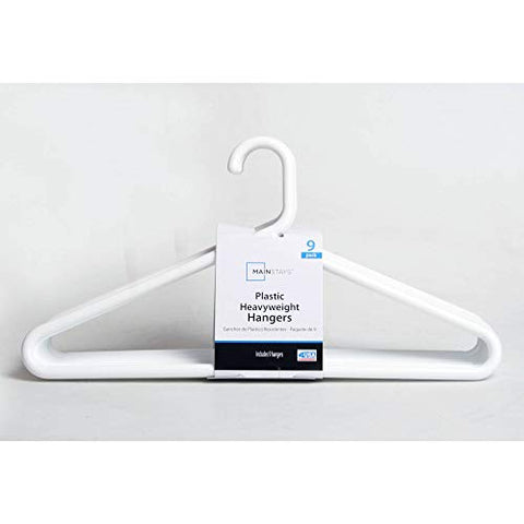 Strong Extra Heavy Adult Plastic Tube Hangers - White - 9 Ct