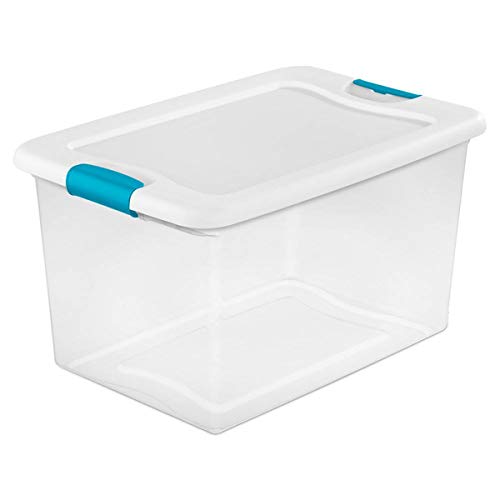 Sterilite 64 Quart Clear Storage Tote W/Lid, 23-3/4x16x13-1/2 - Lot of 6