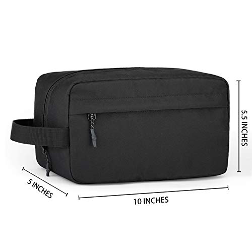 Black Leather Shaving Bag Mens Toiletry Bag Black Dopp Kit 