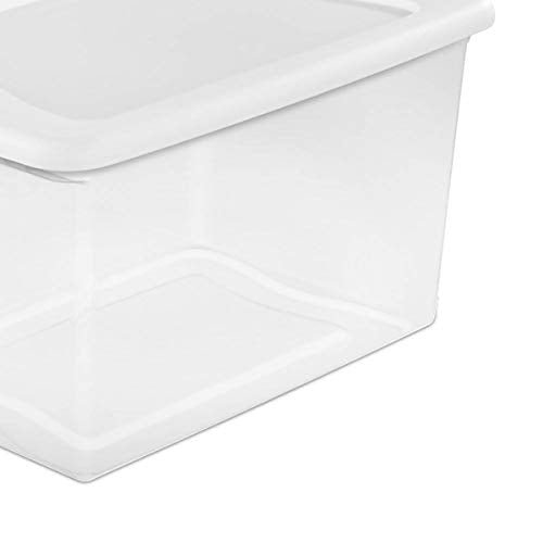 Sterilite 64 Quart Clear Storage Tote W/Lid, 23-3/4x16x13-1/2 - Lot of 6
