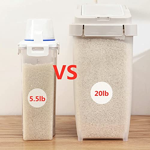 20Lb Airtight Rice Storage Container with Wheels, Dry Food Cereal