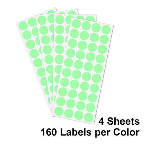 Pack of 2400 3/4" Round Color Coding Circle Dot Sticker Labels - 15 Assorted Colors, Zipper File Bag Included for Easy Storage