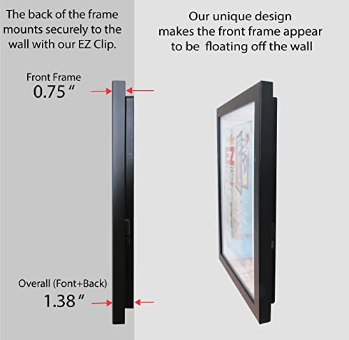 Li'l DAVINCI Art Frames: front-opening, EZ Store wooden frames that allow you to hold up to 50 items in each! (Black, 8.5 x 11)