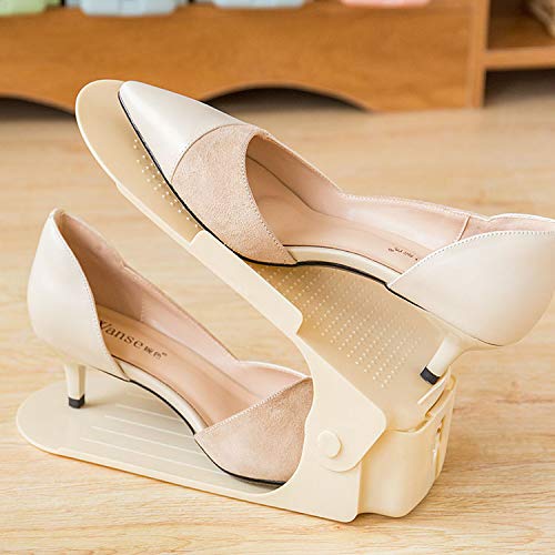 PENGKE Shoe Slots Space Saver,Shoe Slot Space Saver,Shoe Slots Organizer,Shoe Organizer Space Saver,Shoe Stacker,Easy Shoe Organizer,Black Pack of 10