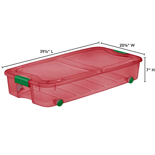 Wheeled Storage Container (62 Qt.) Plastic Storage Bin with Lid