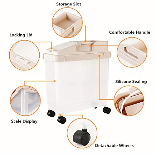 Large Airtight Food Storage Bin Dry Food Flour Rice Bean Container And Lid  20lbs