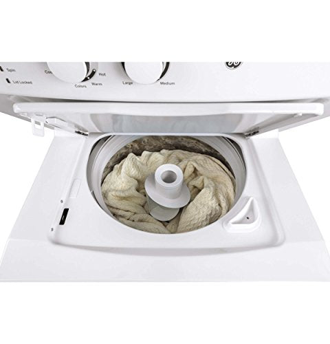 GE GUD27ESSMWW Unitized Spacemaker 3.8 Washer with Stainless Steel Basket and 5.9 Cu. Ft. Capacity Electric Dryer, White