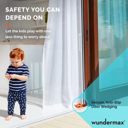 Wundermax Door Stoppers - Rubber Security Wedge for Bottom of Door on Carpet, Concrete, Tile, Linoleum & Wood - Heavy Duty Door Stop - Home Improvement - 3 Pack - Gray