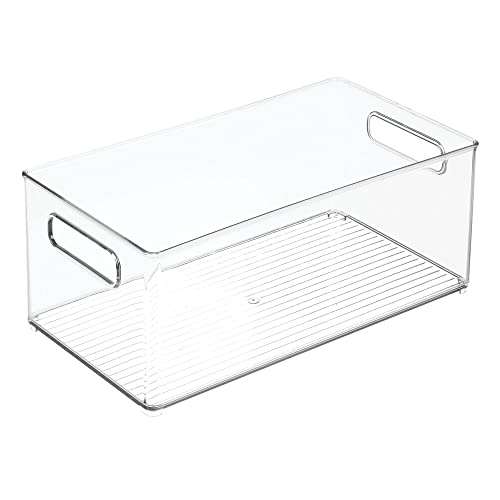 mDesign Plastic Kitchen Pantry Storage Organizer Container Bin - 4 Pack -  Clear 