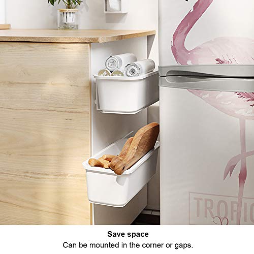 Baffect 2 pcs Under Sink Organizers Pull Out Cabinet Organizer Slide Out Plastic Storage Drawers Sliding Basket for Kitchen Bathroom Undersink (White)