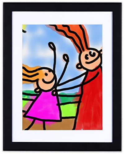 Li'l DAVINCI Art Frames: front-opening, EZ Store wooden frames that allow you to hold up to 50 items in each! (Black, 8.5 x 11)