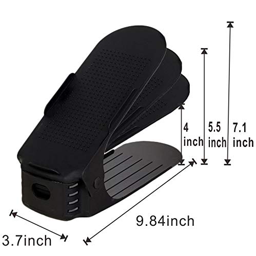 PENGKE Shoe Slots Space Saver,Shoe Slot Space Saver,Shoe Slots Organizer,Shoe Organizer Space Saver,Shoe Stacker,Easy Shoe Organizer,Black Pack of 10