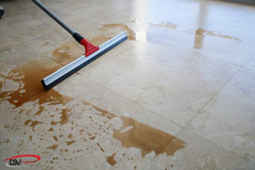 DSV Standard Professional Floor Squeegee for Concrete Floor, 24" Large Heavy Duty Squeegee for Floor, Squeegee Broom for Floor with Telescopic Handle 30”–57” for Tiles, Garage, Deck, Bathroom, Window