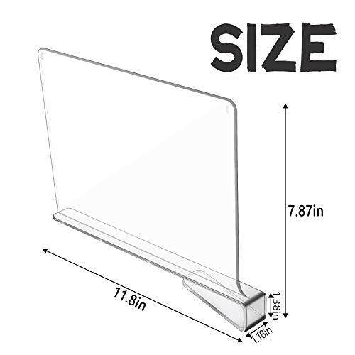 Hmdivor Clear Acrylic Shelf Dividers, Closets Shelf and Closet Separator for Organization in Bedroom, Kitchen and Office Shelves (8 Pack)