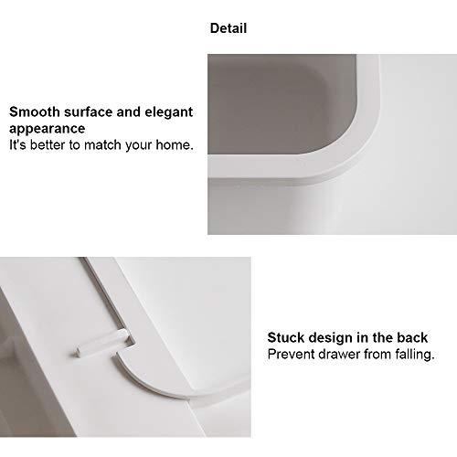 Baffect 2 pcs Under Sink Organizers Pull Out Cabinet Organizer Slide Out Plastic Storage Drawers Sliding Basket for Kitchen Bathroom Undersink (White)