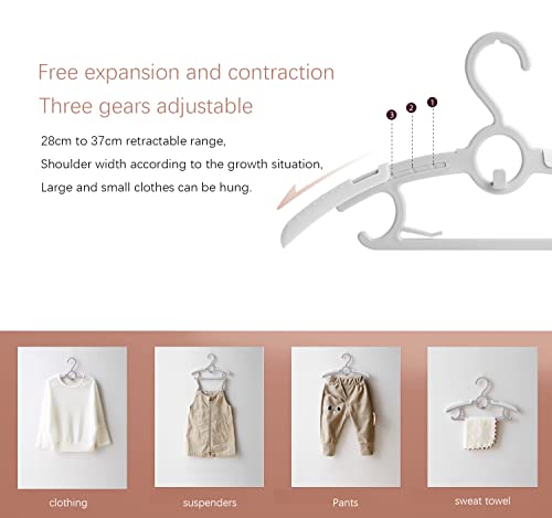 Gencuoir Baby Nursery Closet Hangers, Ultra Thin Non-Slip and Extendable Laundry Infant Pant Hanger for Newborn Clothes 20pcs11-14" Adjustable Children Coat Hanger for Girl Boy Toddler Kids Child