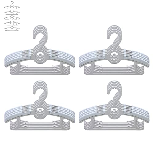 Gencuoir Baby Nursery Closet Hangers, Ultra Thin Non-Slip and Extendable Laundry Infant Pant Hanger for Newborn Clothes 20pcs11-14" Adjustable Children Coat Hanger for Girl Boy Toddler Kids Child