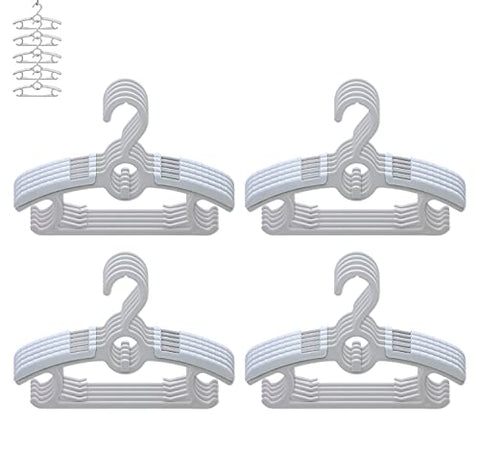 Gencuoir Baby Nursery Closet Hangers, Ultra Thin Non-Slip and Extendable Laundry Infant Pant Hanger for Newborn Clothes 20pcs11-14" Adjustable Children Coat Hanger for Girl Boy Toddler Kids Child