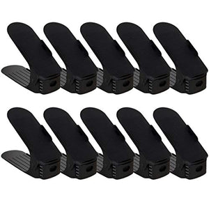 PENGKE Shoe Slots Space Saver,Shoe Slot Space Saver,Shoe Slots Organizer,Shoe Organizer Space Saver,Shoe Stacker,Easy Shoe Organizer,Black Pack of 10