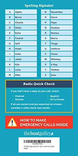 The Boat Galley Handy VHF Reference - Quick Guide for All Boaters | Sailboats, Powerboats, Fishing Boats, Trawlers, Houseboats, Cruisers and Loopers