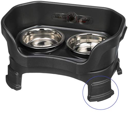 Neater Pet Brands Neater Feeder Deluxe for Cats with Leg Extensions - Elevated Food & Water Bowls - Mess-Free Raised Feeder, Midnight Black