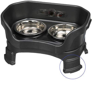 Neater Pet Brands Neater Feeder Deluxe for Cats with Leg Extensions - Elevated Food & Water Bowls - Mess-Free Raised Feeder, Midnight Black