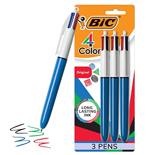 BIC 4 Color Ballpoint Pen, Medium Point (1.0mm), 4 Colors in 1 Set of –  Home Harmony