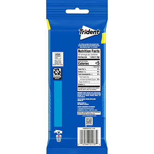 Trident Original Flavor Sugar Free Gum, 3 Packs of 14 Pieces (42 Total Pieces)