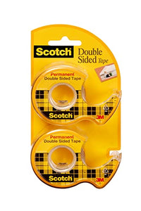 Scotch Double Sided Tape, Great for Gift Wrapping, Permanent, 1/2 in x 400 in, 2 Dispensers/Pack (137DM-2)